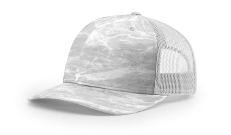 Richardson Five - Panel Printed Trucker Cap - Richardson 112PFP Mossy Oak Elements Bonefish/ Light Grey Adjustable Caps