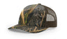 Richardson Five - Panel Printed Trucker Cap - Richardson 112PFP Mossy Oak Habitat/ Brown Adjustable Caps
