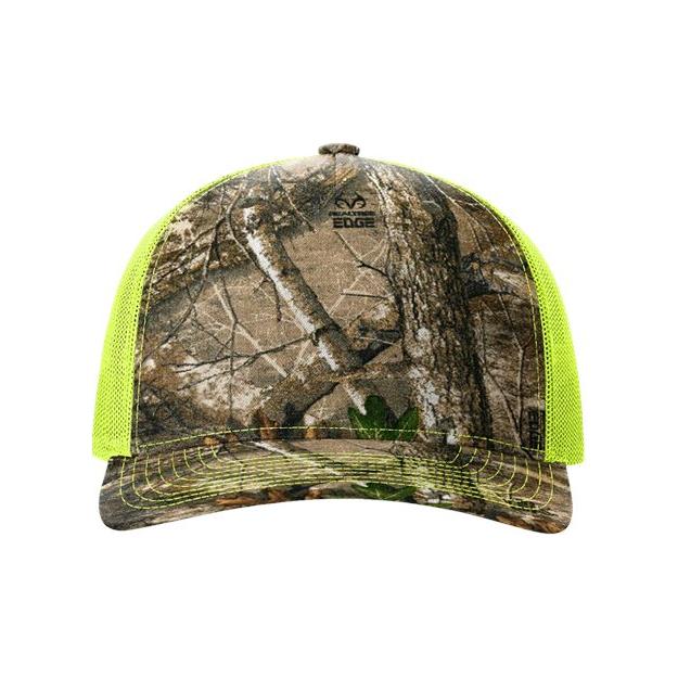 Richardson Five - Panel Printed Trucker Cap - Richardson 112PFP Realtree Escape/ Black Adjustable Caps