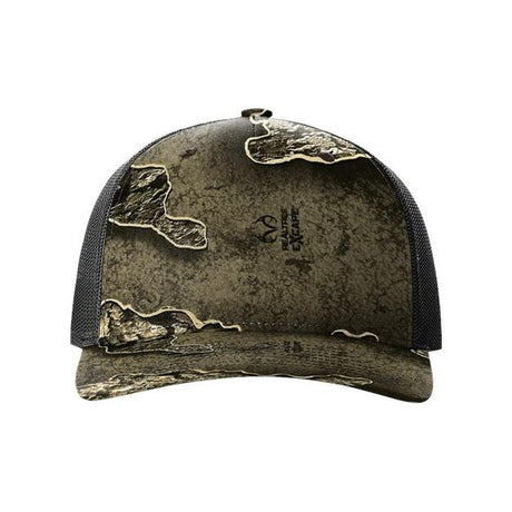 Richardson Five - Panel Printed Trucker Cap - Richardson 112PFP Realtree Escape/ Black Adjustable Caps