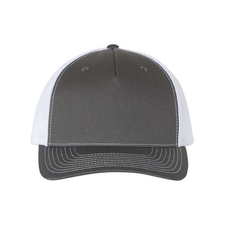 Richardson Five - Panel Trucker Cap - Richardson 112FP Charcoal/ White Adjustable Caps