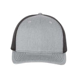 Richardson Five - Panel Trucker Cap - Richardson 112FP Heather Grey/ Black Adjustable Caps