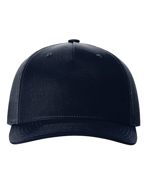 Richardson Five - Panel Trucker Cap - Richardson 112FP Navy Adjustable Caps