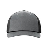 Richardson Five - Panel Trucker with Rope Cap - Richardson 112FPR Heather Grey/ Black Adjustable Hats