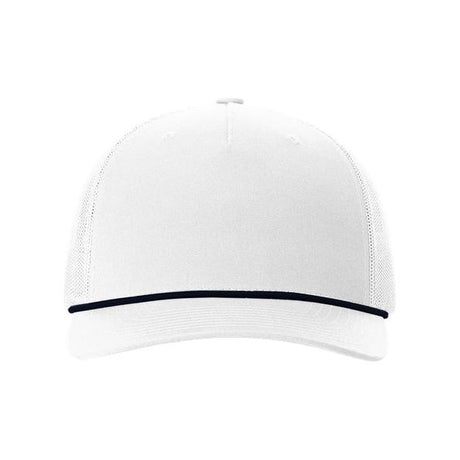 Richardson Five - Panel Trucker with Rope Cap - Richardson 112FPR White/ Navy Adjustable Hats