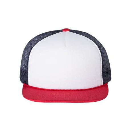 Richardson Foamie Trucker Cap - Richardson 113 White/ Navy/ Red Adjustable Hats