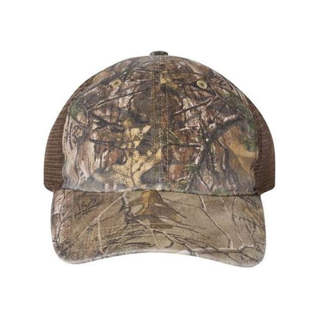 Richardson Garment Washed Printed Trucker Cap - Richardson 111P Realtree Edge/ Brown Adjustable Hats