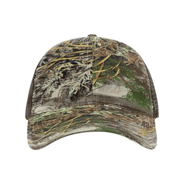 Richardson Garment Washed Printed Trucker Cap - Richardson 111P Realtree Max - 1/ Brown Adjustable Hats