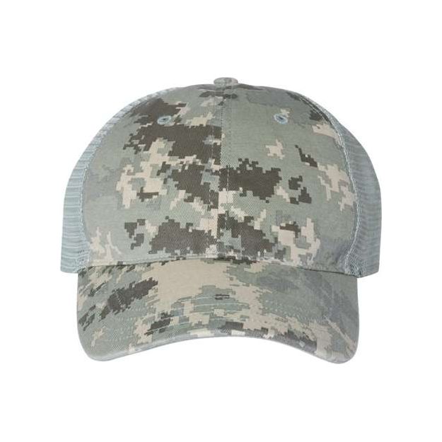 Richardson Garment Washed Printed Trucker Cap - Richardson 111P Shadow Grass Habitat/ Brown Adjustable Hats