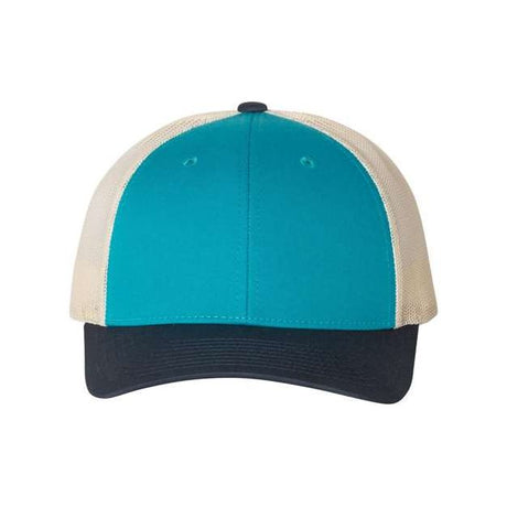 Richardson Low Pro Trucker Cap - Richardson 115 Blue Teal/ Birch/ Navy M/L Caps