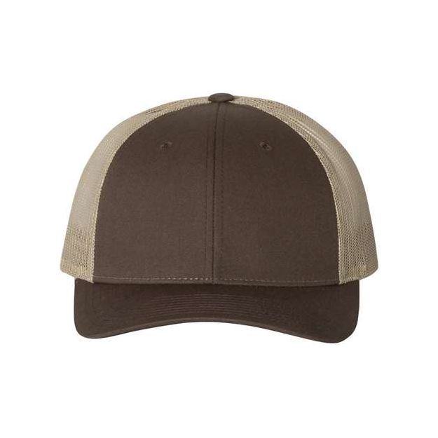 Richardson Low Pro Trucker Cap - Richardson 115 Brown/ Khaki M/L Caps