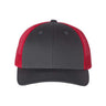 Richardson Low Pro Trucker Cap - Richardson 115 Charcoal/ Red M/L Caps