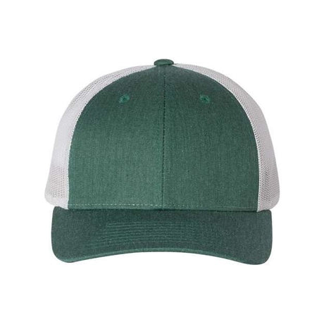 Richardson Low Pro Trucker Cap - Richardson 115 Heather Dark Green/ Silver M/L Caps