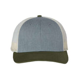 Richardson Low Pro Trucker Cap - Richardson 115 Heather Grey/ Birch/ Army M/L Caps