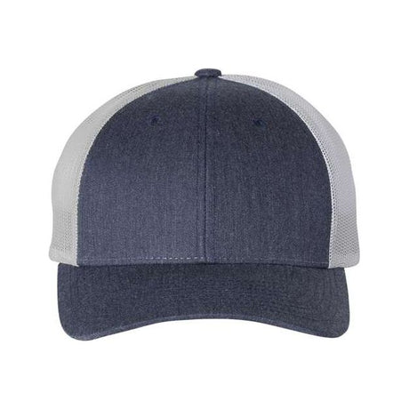 Richardson Low Pro Trucker Cap - Richardson 115 Heather Navy/ Light Grey M/L Caps