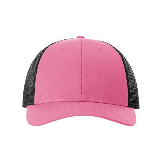 Richardson Low Pro Trucker Cap - Richardson 115 Hot Pink/ Black M/L Caps