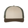 Richardson Low Pro Trucker Cap - Richardson 115 Tan/ Loden/ Brown M/L Caps