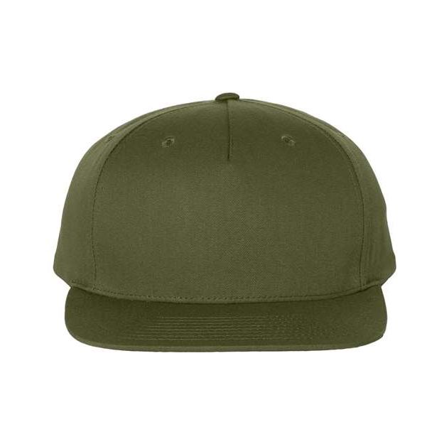 Richardson Pinch Front Structured Snapback Trucker Cap - Richardson 255 Army Olive Adjustable Hats