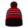 Richardson Pom Cuffed Beanie - Richardson 134 Red/ Black/ White One Size Beanies