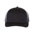 Richardson Printed Mesh Trucker Cap - Richardson 112PM Black/ Black to White Fade Adjustable Hats