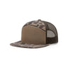 Richardson Printed Seven - Panel Trucker Cap - Richardson 168P Bark Duck Camo/Brown Adjustable Caps