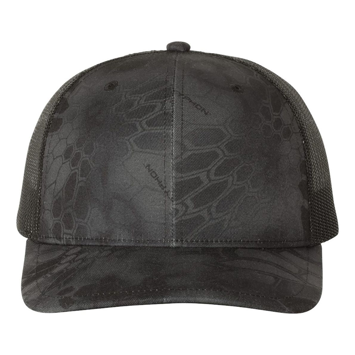 Richardson Printed Trucker Cap - Richardson 112P Kryptek Typhon/ Black Adjustable Caps