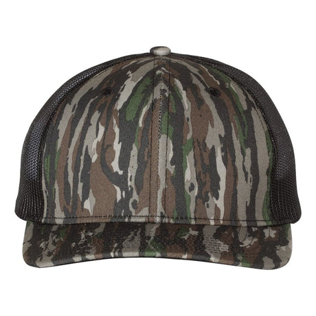 Richardson Printed Trucker Cap - Richardson 112P Realtree Original/ Black Adjustable Caps