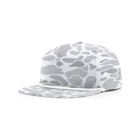 Richardson PRINTED Umpqua Snapback Cap - Richardson 256P Blizzard Duck Camo w/ White Rope Adjustable Hats