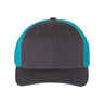 Richardson R - Flex Trucker Cap - Richardson 110 Charcoal/ Neon Blue S/M Caps