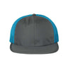 Richardson Rogue Wide Set Mesh Cap - Richardson 935 Charcoal/ Cyan Adjustable Hats