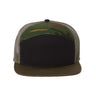 Richardson Seven - Panel Trucker Cap - Richardson 168 Black/ Camo/ Loden Adjustable Hats