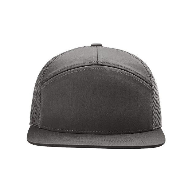 Richardson Seven - Panel Trucker Cap - Richardson 168 Charcoal Adjustable Hats