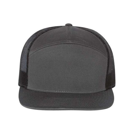 Richardson Seven - Panel Trucker Cap - Richardson 168 Charcoal/ Black Adjustable Hats