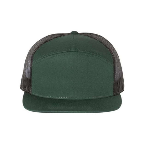 Richardson Seven - Panel Trucker Cap - Richardson 168 Dark Green/ Black Adjustable Hats