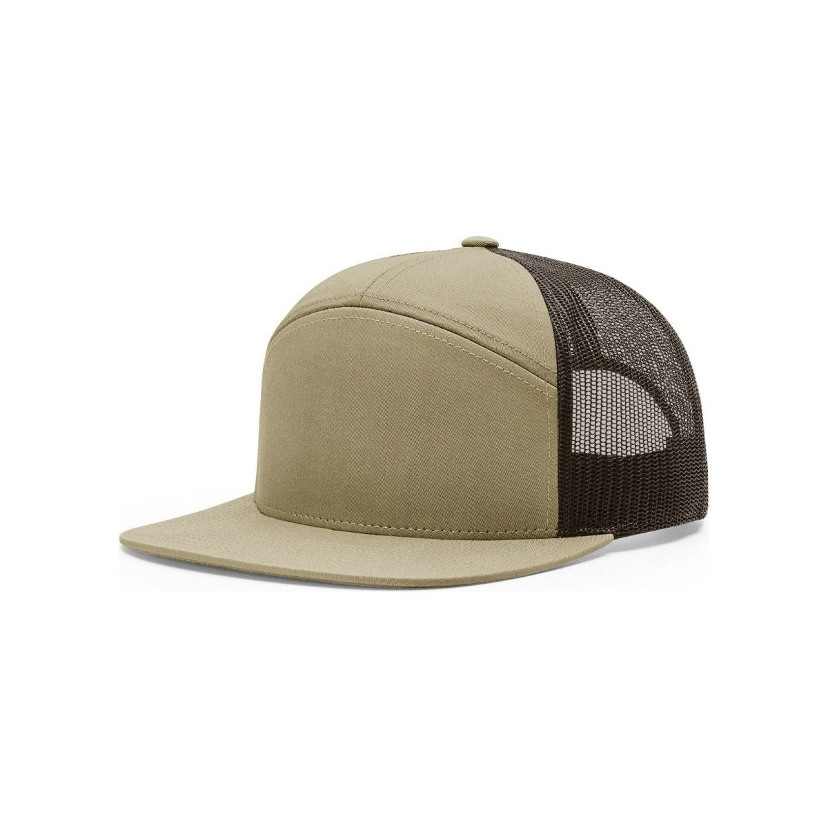 Richardson Seven - Panel Trucker Cap - Richardson 168 Pale Khaki/Brown Adjustable Hats