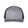 Richardson Snapback Trucker Cap - XL - Richardson 112 Heather Grey/ Black XL Hats
