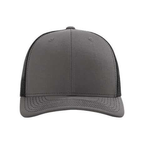 Richardson Sustainable Trucker Cap - Richardson 112RE Charcoal/ Black Adjustable Caps