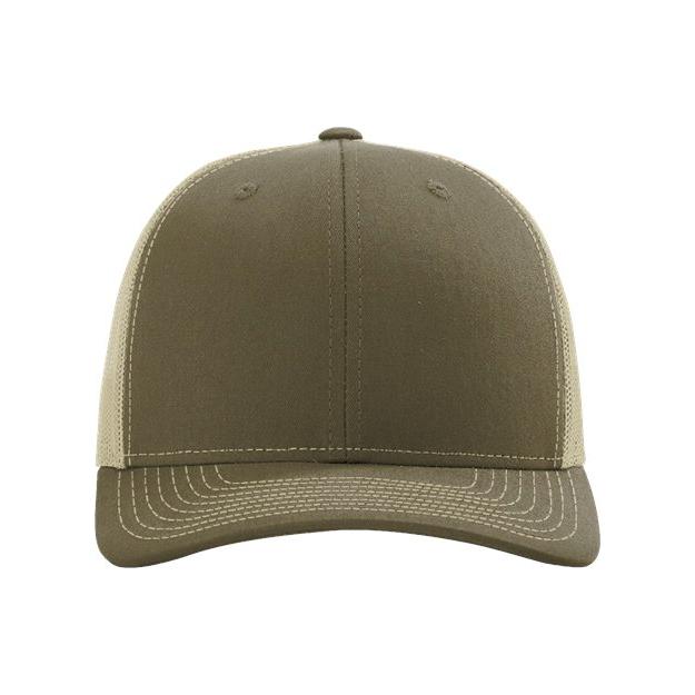 Richardson Sustainable Trucker Cap - Richardson 112RE Loden/ Khaki Adjustable Caps