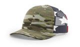 Richardson Tactical Trucker Cap - Richardson 862 Multicam Original/Flag Adjustable Hats