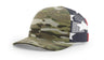 Richardson Tactical Trucker Cap - Richardson 862 Multicam Original/Flag Adjustable Hats