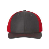 Richardson Twill Back Trucker Cap - Richardson 312 Charcoal/ Red Adjustable Hats