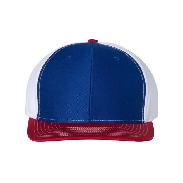 Richardson Twill Back Trucker Cap - Richardson 312 Royal/ White/ Red Adjustable Hats