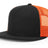 Richardson Wool Blend Flat Bill Trucker Cap - Richardson 511 Black/Neon Orange Adjustable Hats
