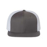 Richardson Wool Blend Flat Bill Trucker Cap - Richardson 511 Charcoal/ White Adjustable Hats