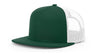 Richardson Wool Blend Flat Bill Trucker Cap - Richardson 511 Dark Green/White Adjustable Hats