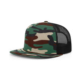 Richardson Wool Blend Flat Bill Trucker Cap - Richardson 511 Red/ Black Adjustable Hats