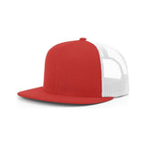 Richardson Wool Blend Flat Bill Trucker Cap - Richardson 511 Red/ Black Adjustable Hats
