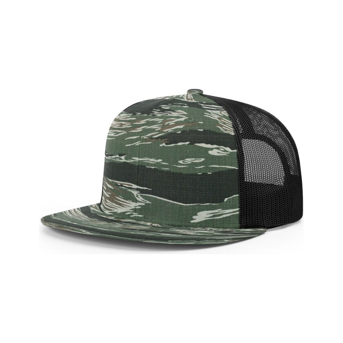 Richardson Wool Blend Flat Bill Trucker Cap - Richardson 511 Red/ Black Adjustable Hats