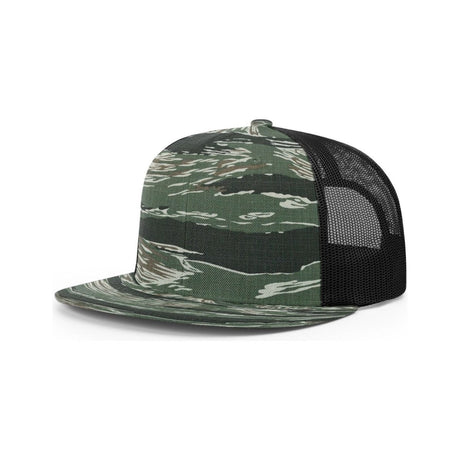 Richardson Wool Blend Flat Bill Trucker Cap - Richardson 511 Red/ Black Adjustable Hats