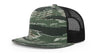 Richardson Wool Blend Flat Bill Trucker Cap - Richardson 511 Tiger Camo/Black Adjustable Hats